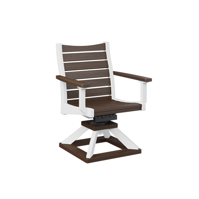Berlin Gardens Bristol Regular Top With White Base Swivel Rocker Dining Chair, Brazilian Walnut