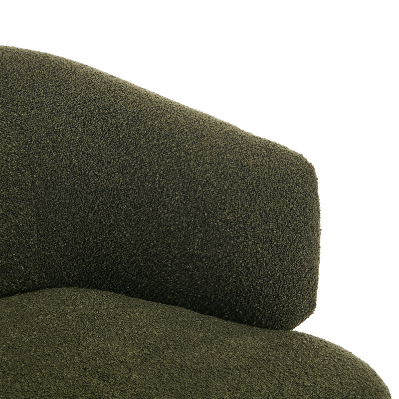 Fauteuil d'appoint large et pivotant, sans assemblage requis, Bouclé vert foncé
