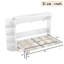 Lit escamotable peu encombrant avec rangement, design moderne en bois blanc pour la maison