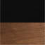 Table basse de 47 po Home. Sans assemblage. Finition deux tons. Peuplier et. Rectangulaire, deux portes, lattes. Meuble de décoration de salon contemporain scandinave noir Bourbon peuplier, portes