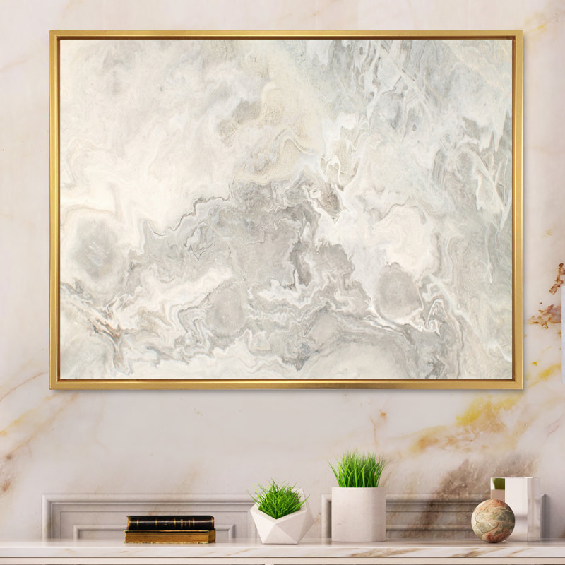 «Wave Art» par Shades Of Cream III, impression sur toile, H 30 po x l 40 po x P 1,5 po, Cadre flottant doré