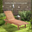 Chaise longue d'extérieur Outsunny, table intégrée, dossier inclinable pour bronzer / bronzer, roulettes, aspect bois rouge