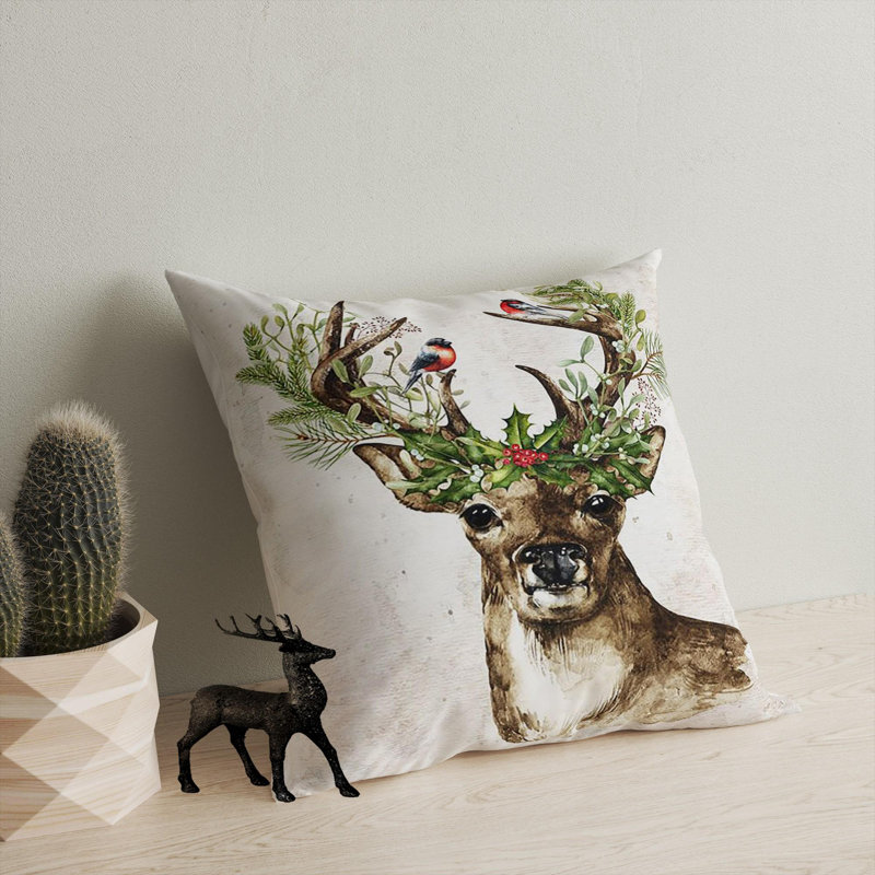 Coussin lavable de qualité supérieure, 17,0 x 17,0 pouces, 50% coton / 50% polyester, rembourrage en silicone, fermeture à glissière dissimulée | Doux, confortable et repassable | Parfait pour la décoration intérieure, le salon et la chambre à cou