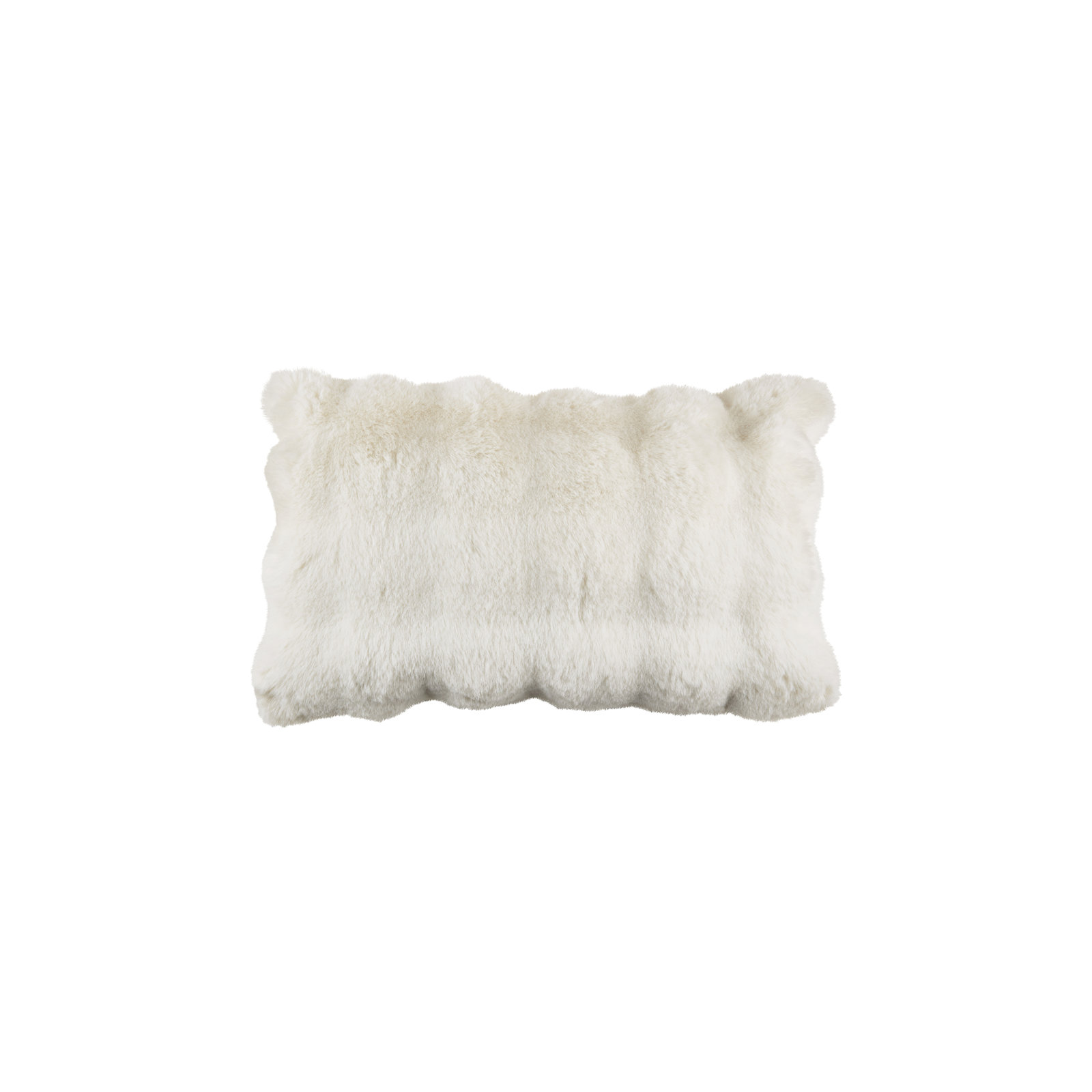 Cozy Bubble Faux Fur Pillow Cover, Ivory, No Insert, Rectangle 12" H x 20" W