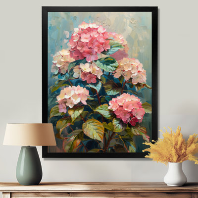 Hortensia rose et bleu qui fleurit en été IV - hydrangées, art mural
