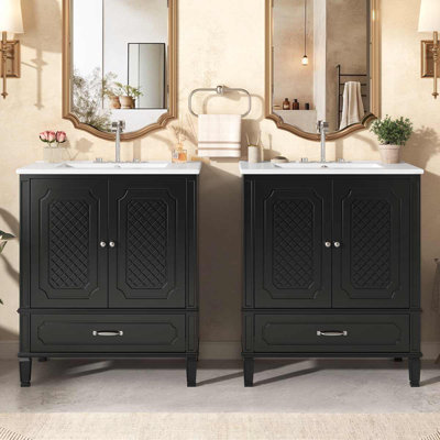Meuble-lavabo double 60 po Modern