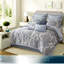 Ensemble de literie King - Pièce, couette en polyester jacquard chenille bleue