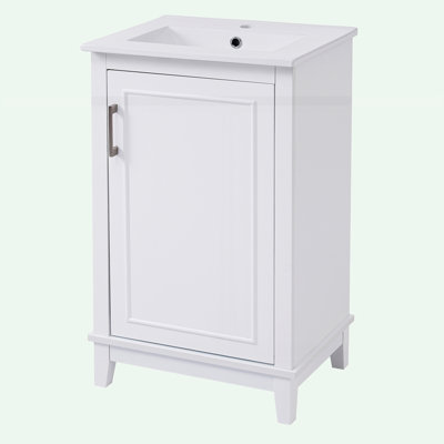 Petit meuble-lavabo moderne avec lavabo en céramique