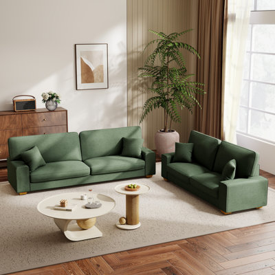 Chenille Sofa Square Arms Sofa