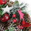 Couronne de Noël artificielle pommes et pommes de pin givrées-1949817713