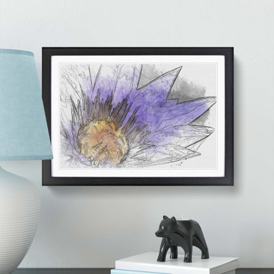 Purple Water Lily in Abstract - Picture Frame Graphic Art Print