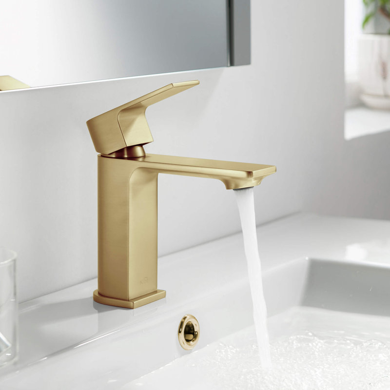 Mirage Single-handle Bathroom Faucet, Brushed Gold, With Pop Up Drain