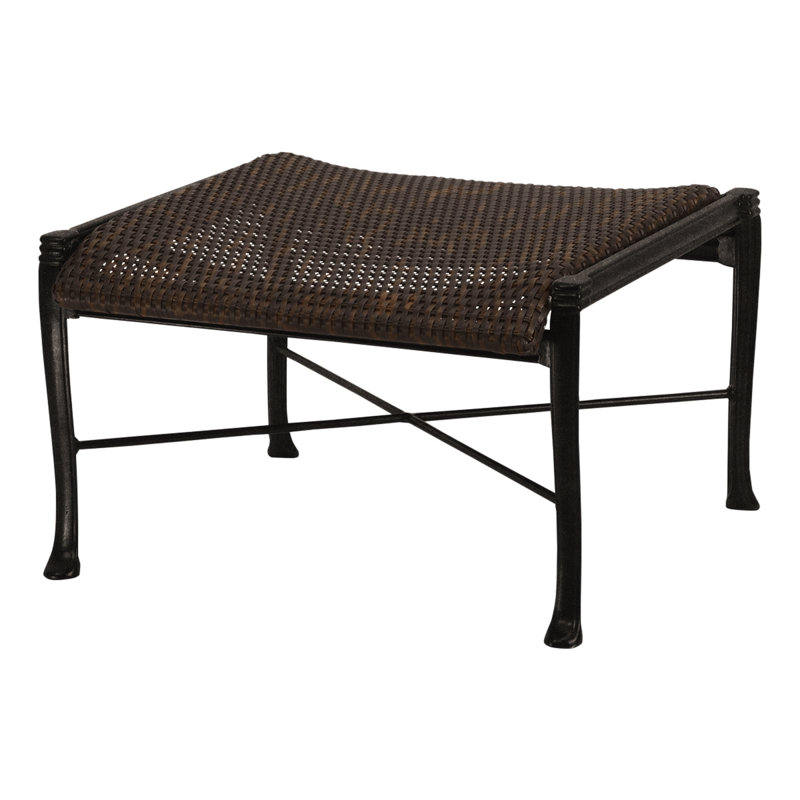 Michigan Woven Ottoman, Vintage, Chestnut Wicker