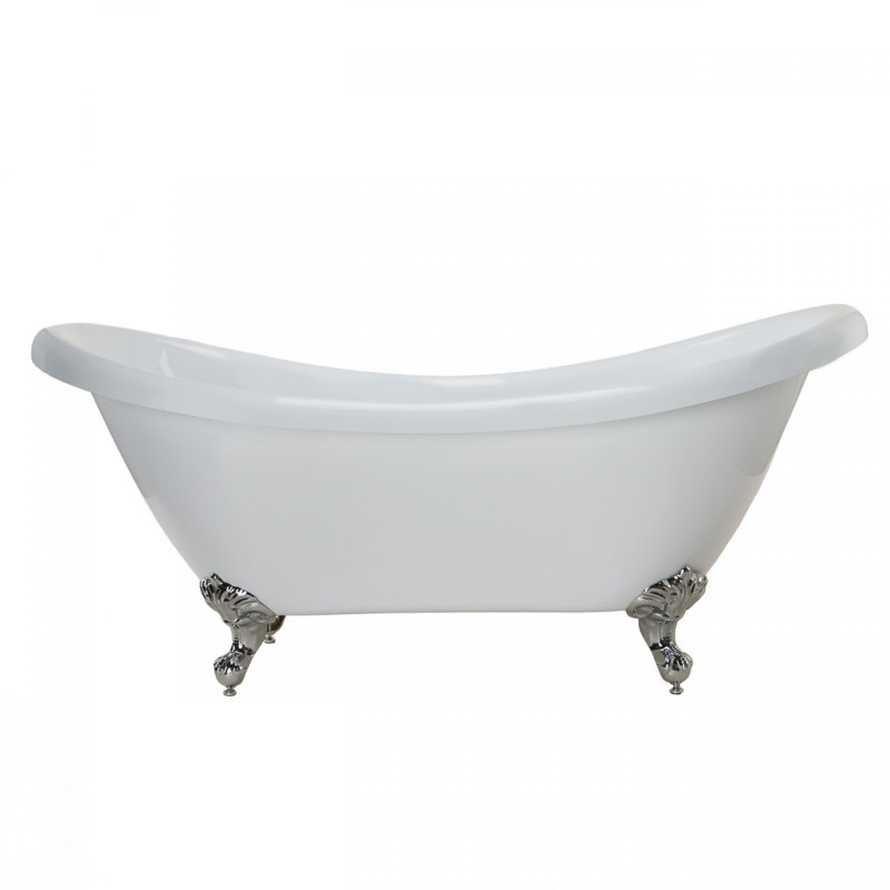Victoria 68.75'' x 28.5'' Soaking Acrylic Bathtub, Chrome
