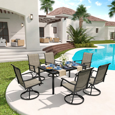 Hamman 6 - Person Patio Dining Set with Rectangular Table