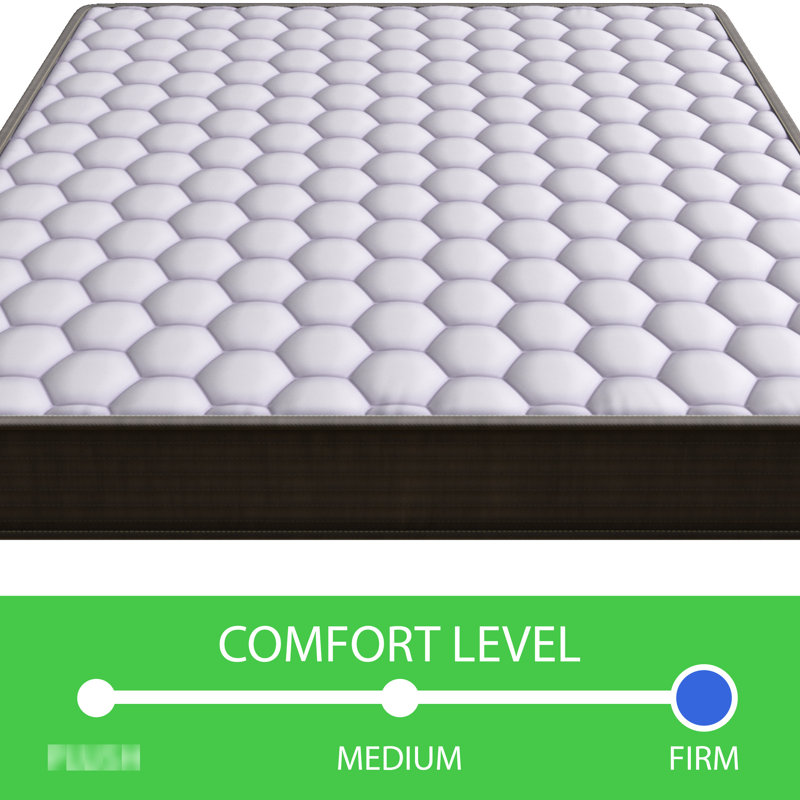 Matelas double à ressorts ensachés doux de taille moyenne de 6 pouces, utilisant une technologie de pointe pour diviser le corps, offrant un soutien ferme pour l'alignement de la colonne vertébrale et réduisant le mouvement, matelas de fermeté en rouleau comprimé
