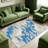 Blue Abstract Textured area rugs for Living Room, Soft and Comfortable, Suitable for all seasons, easy to maintain, machine washable Indoor floor mat, Under Table Farmhouse suitable for Bedroom, Dining Room, Study, Patio, Balcony, Home Decor-1654826942