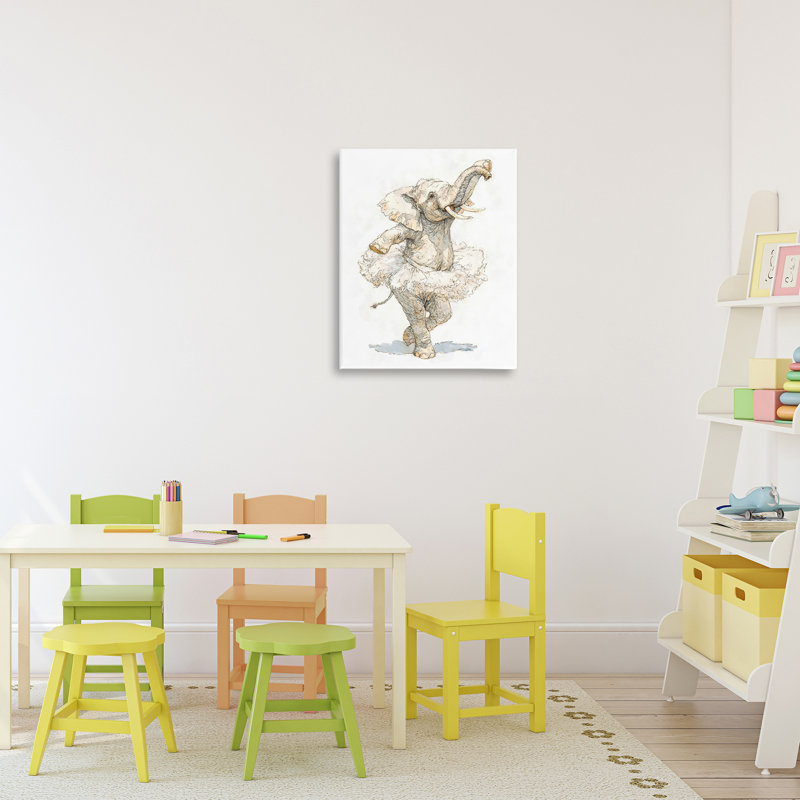 Toile éléphant ballet tutu, design par Ziwei Li, H 20 po x l 16 po