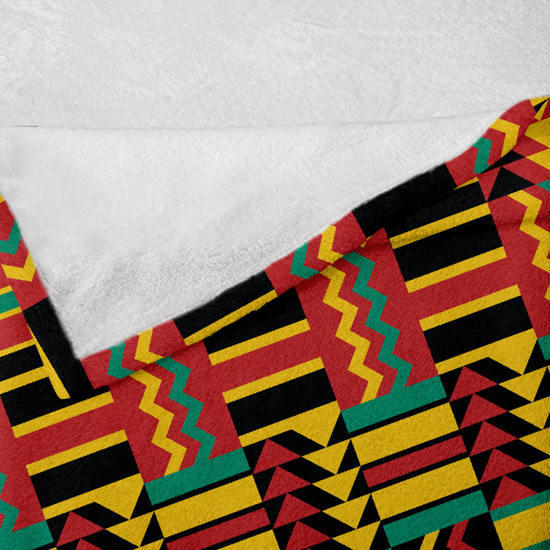 Ambesonne Kente Pattern Fleece Throw Blanket Zimbabwe Multicolor, 50" W x 70" L