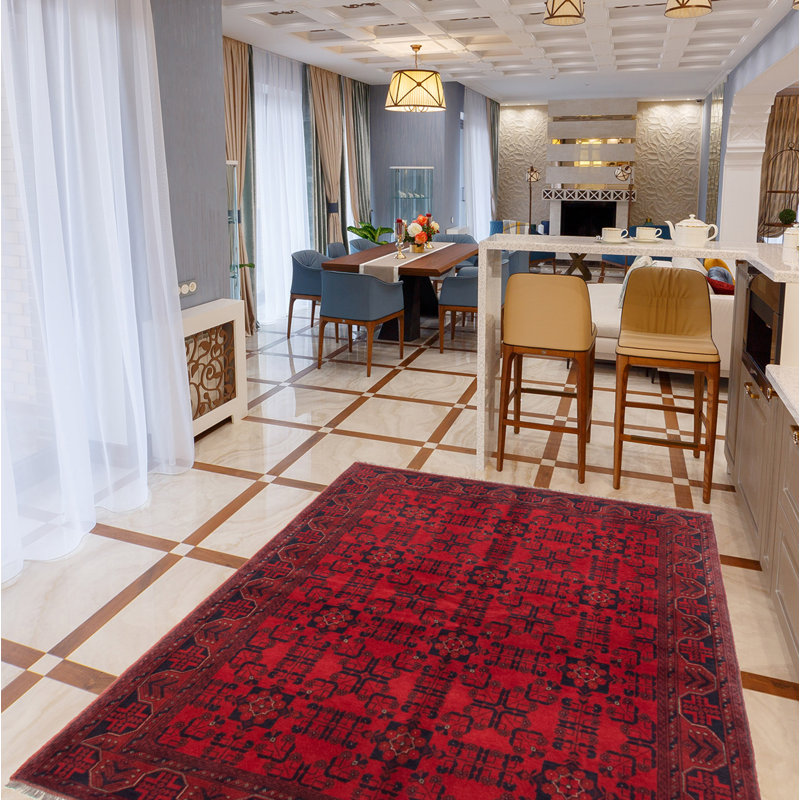 Tapis unique en laine noué à la main 5 pi 10 po x 7 pi 8 po nouvel âge Odoarda