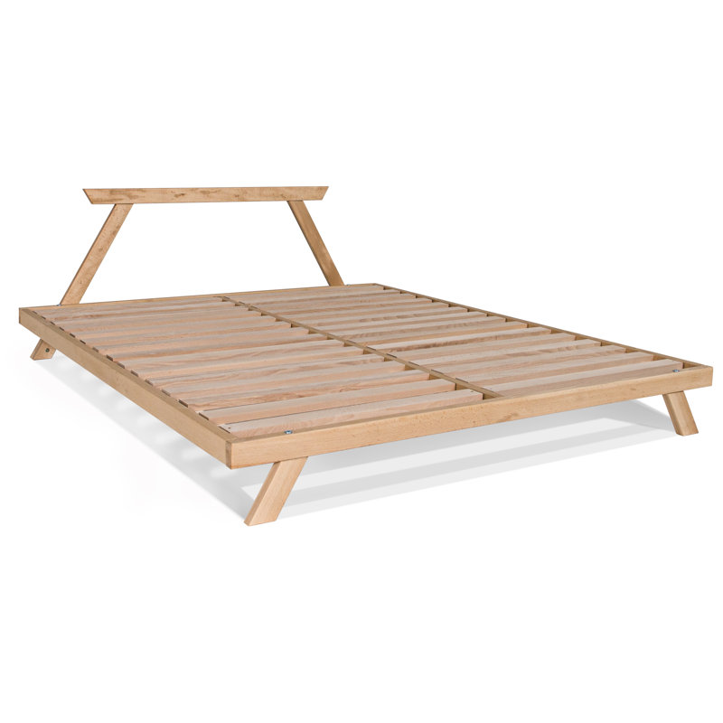 Donner Solid Wood Bed, Natural, European Double (140 x 200cm)