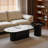Simple oval microcrystalline stone coffee table