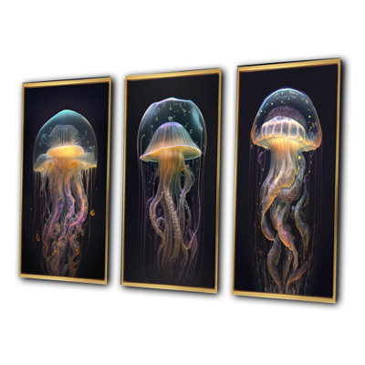«Jellyfish», 3 pièces sur toile