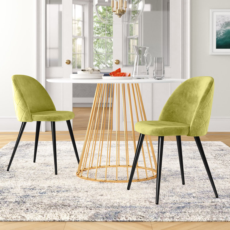 Dungorbery Upholstered Dining Chair, Yellow, Black