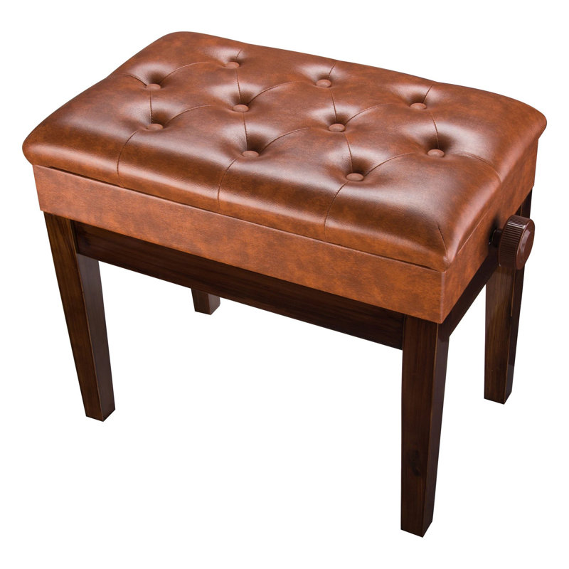 Banc de rangement en similicuir Elmedin, Noir, H 22,83 po x l 28,35 po x P 13,78 po