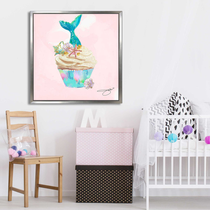 Sweet Mermaid (Square) par By Jodi - impression, Cadre flottant argent, H 21,5 po x l 21,5 po x P 2 po