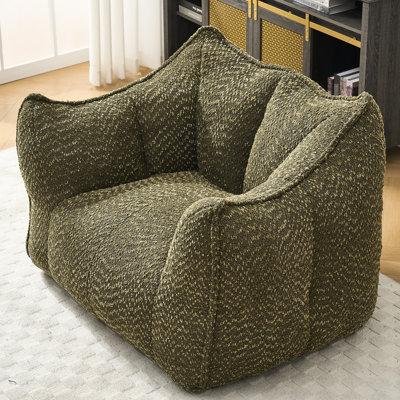 Fauteuil à billes en chenille avec mousse résiliente - Confort pour les adultes dans le salon, la chambre à coucher, la lecture idéale, les jeux vidéo, le chenille relaxant et la télévision