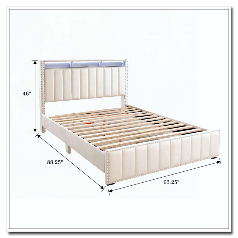 Rangement de lit, Beige, Grand