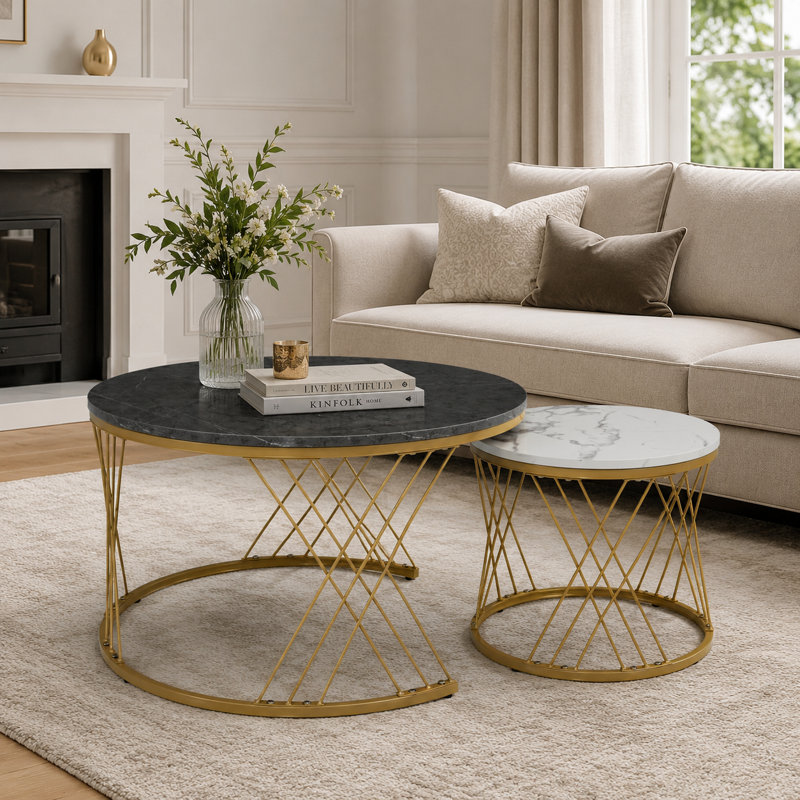 Karolinka Frame Coffee Table with Storage, Grey