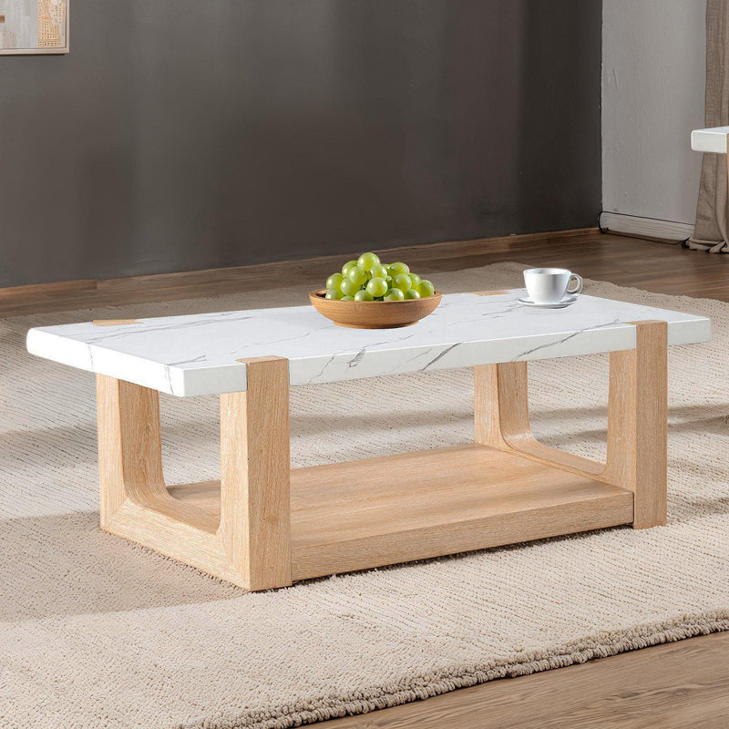 Ensemble de table 3 pièces de style moderne et contemporain, Naturel