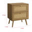 Table de bout de table de chevet Kior, 2 tiroirs en rotin, finition brun noyer 19 po-117053288