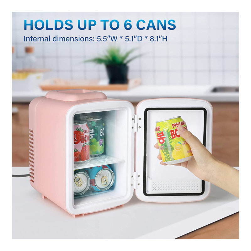 Le mini réfrigérateur simple de luxe, le réfrigérateur portatif 4L / 6 canettes et le petit réfrigérateur sans fréon offrent un rangement compact pour les soins de la peau, les boissons, les aliments et les cosmétiques