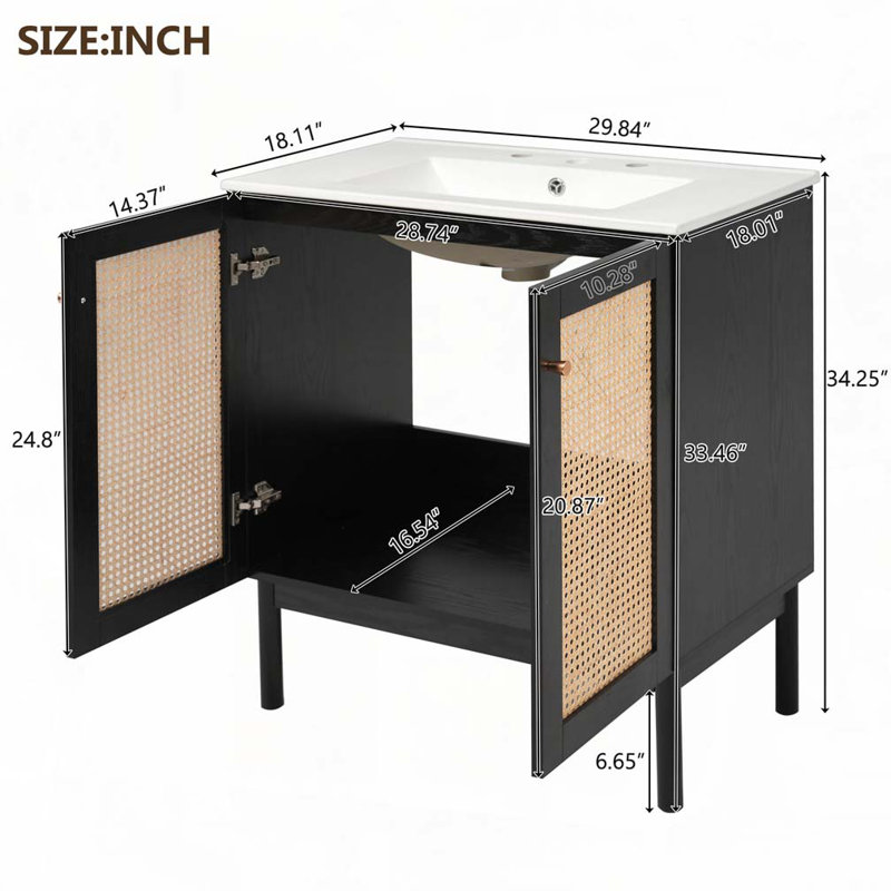 Bathroom Vanity with Ceramic Sink