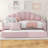 Full Size Upholstery Daybed Frame with Shall Shaped Backrest and Trundle Guest Bed-853442382