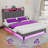 Upholstered Bed Frame with Headboard-Storage Headboard with Smart LED Lights and USB Charging Station,Noise Free,No Box Spring Needed-1944431693-1944431682