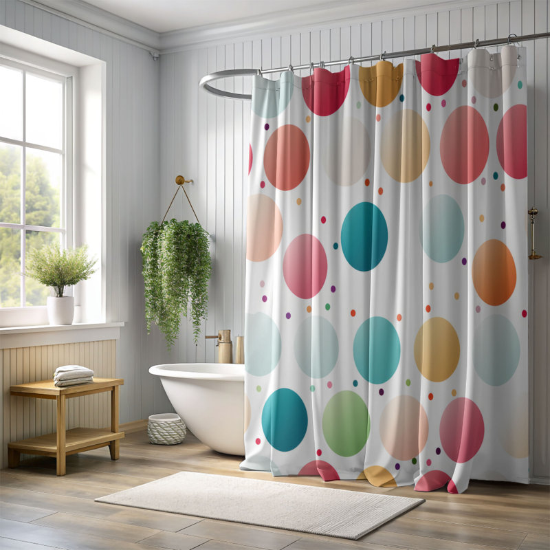 Motif de taches - Rideau de douche Premium, H 74 po x l 71 po