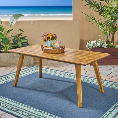 Table de salle à manger d'extérieur en bois massif, table de cuisine de patio 