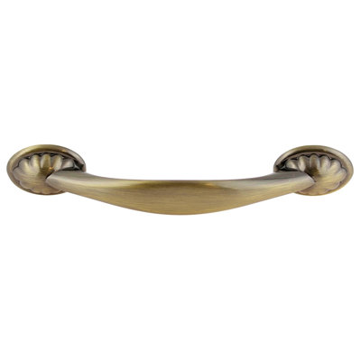 (5 Pack) 3 inch or 3-3/4 inch Dual Mount Shell Pull Antique Brass