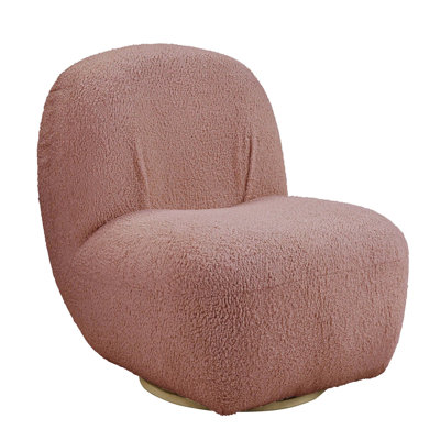 Chaise pivotante rose Modern Living - revêtement, siège en mousse complète, coussins fixes, hauteur 27,5 po x largeur 32,5 po, profondeur avec aspect 360 degrés, tissu, siège pour la détente et dossier