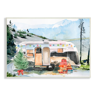 Scène de Noël rétro campagnard rustique présente des arbres gris ferme rustique surdimensionnée, estampe numérique de Jennifer Paxton Parker