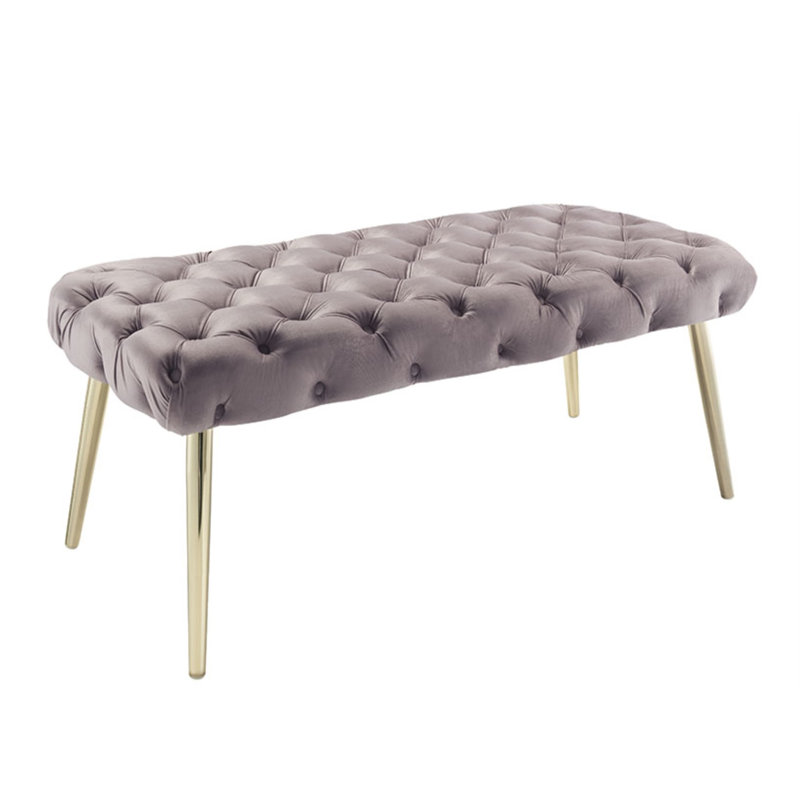 Banc rembourré Triniyah Upholstery, Or, Lilas