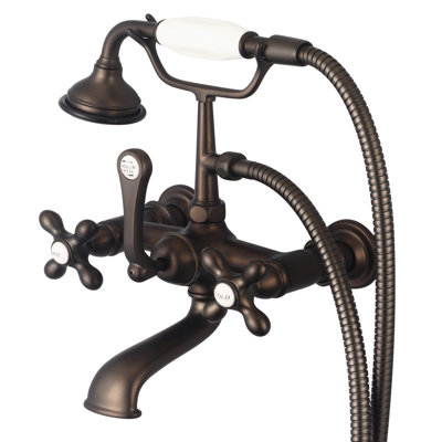 Stonington 2 Handle Wall Clawfoot Tub Faucet with Diverter