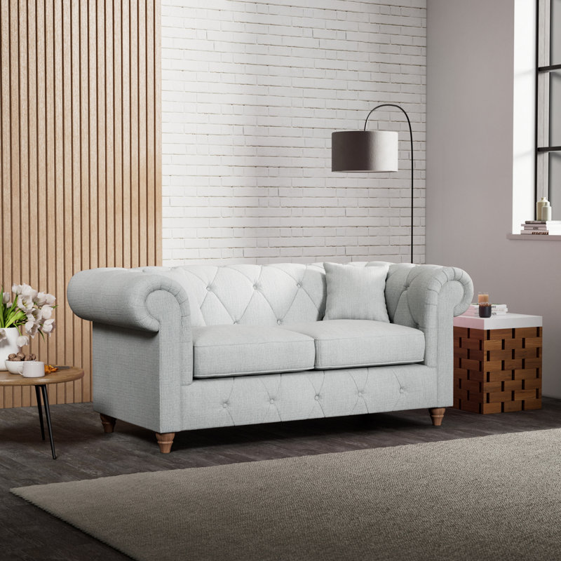 Ellrich 2 Seater Sofa, Walnut, Light Blue