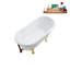 Baignoire de trempage sur pattes 63 "avec drain, pattes et plateau en bambou 63" Streamline-83636386-83636392