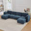 Canapé modulaire surdimensionné à 173 places avec canapé-lit 4 places avec 2 repose-pieds mobiles et 2 tables d'appoint avec rangement 173,5 "Teddy-44833753-44833754