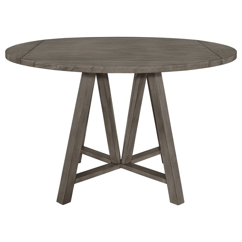 Table ronde à hauteur de comptoir avec abattant gris